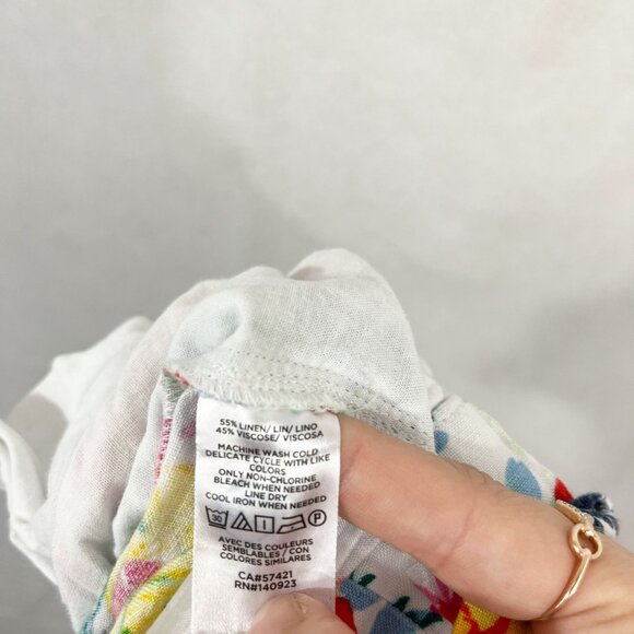 LOFT Colorful Fruit Print Linen Pull On Shorts Comfort Waist Novelty Summer XL - Picture 5 of 8